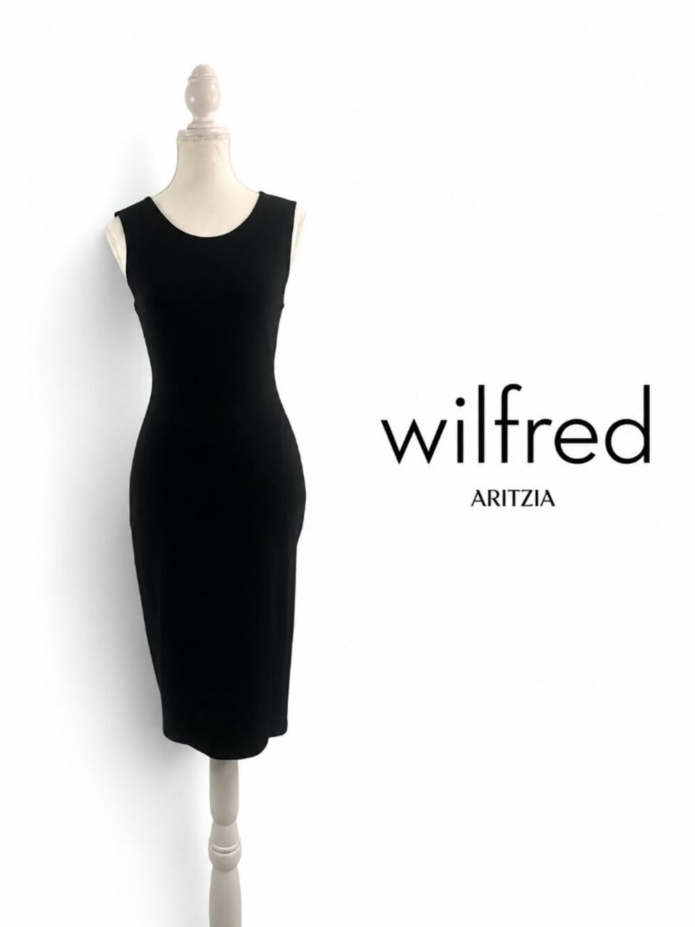 Wilfred by Aritzia Black Open-Back Bodycon Midi Dress - Small - Picture 1 of 4